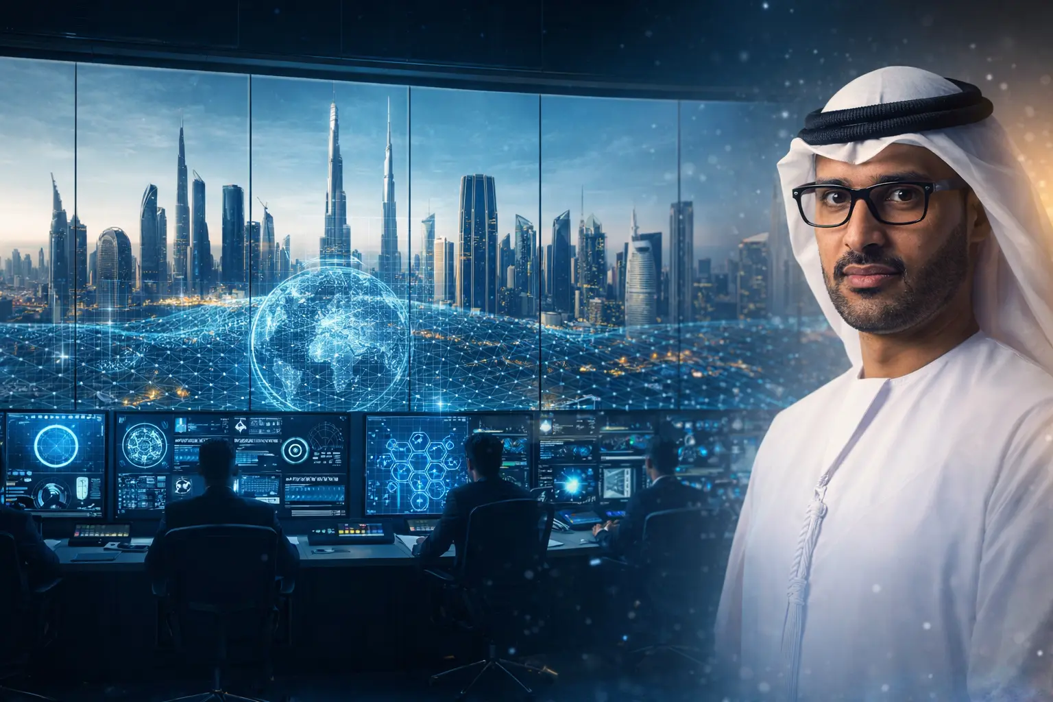 UAE Cybersecurity Leadership of H.E. Dr. Mohamed Al Kuwaiti | AI Generated Image