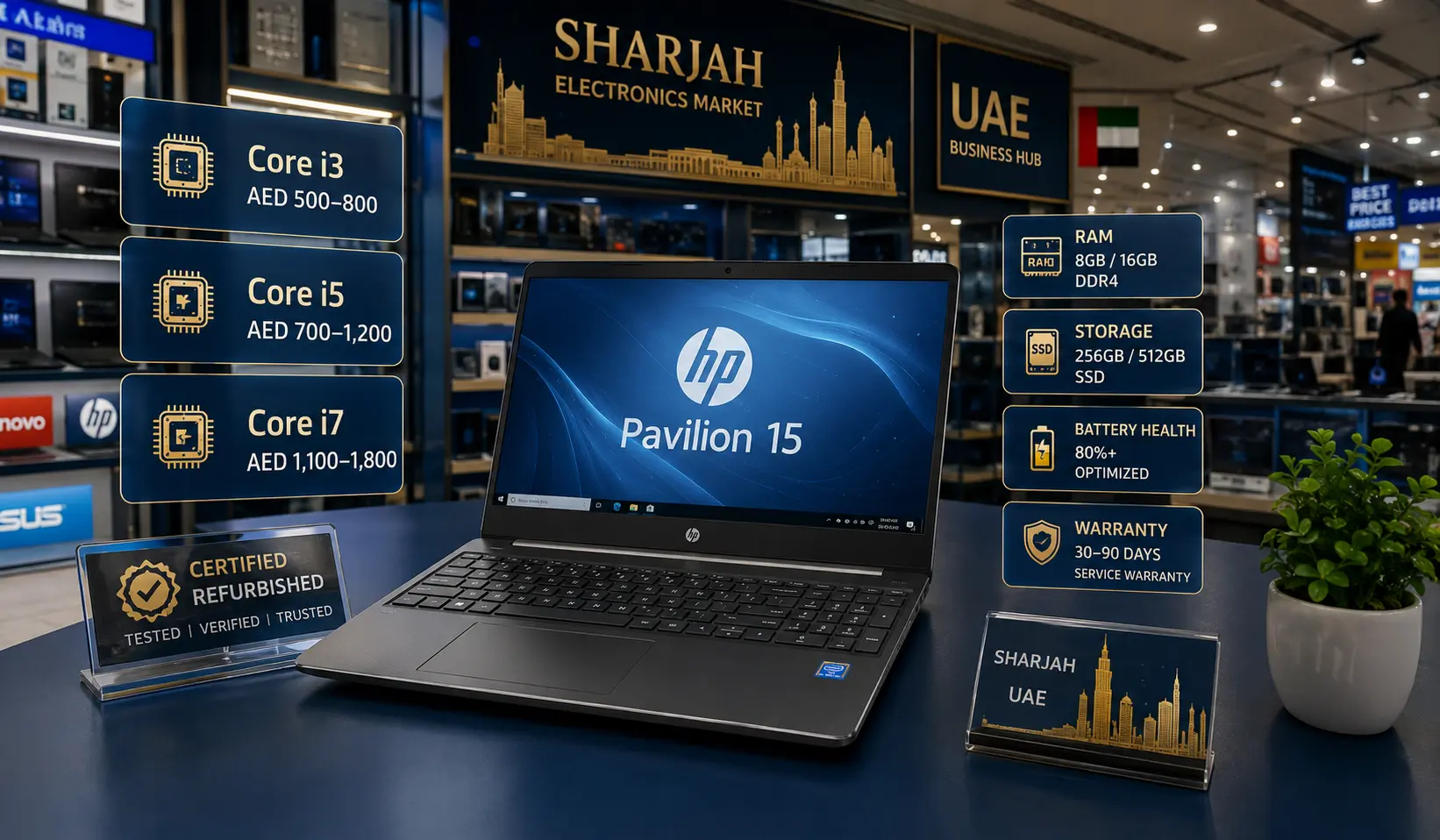 Used HP Pavilion 15 Price in Sharjah Market